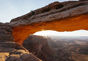 Orange Colour Prints: Mesa Arch at dawn, Canyonlands National Park, Utah, United States of America, North