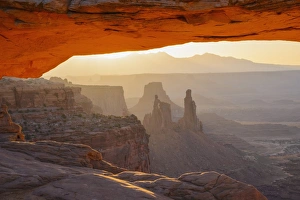 Erosion Prints: Mesa Arch at dawn looking towards Washerwoman Arch