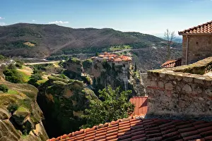 Cliffside Prints: Meteora, ancient holy Monastery of Varlaam seen from Great Meteoron