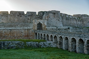 Peloponnese Prints: Methoni castle and bridge entrance, Peloponnese, Greece