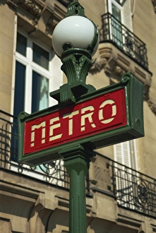 Metro sign, Paris, France, Europe