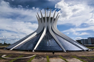 Brazilian Prints: The Metropolitan Cathedral of Brasilia, UNESCO World Heritage Site, Brazil, South America
