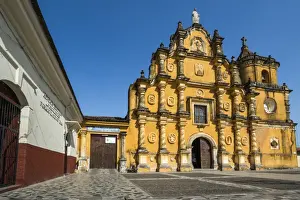 Catholic Prints: Mexican-style baroque facade of the Iglesia de la Recoleccion church built in 1786