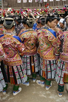 Guizhou Prints: Miao festival costume, Pingyong, Guizhou province, China, Asia