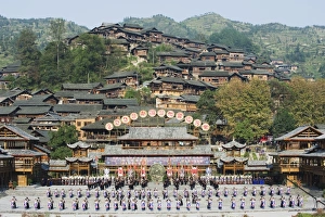Celebrating Prints: Miao New Year festival celebrations, Xijiang, Guizhou Province, China, Asia