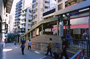 Mid Levels escalator, Central, Hong Kong Island, Hong Kong, China, Asia