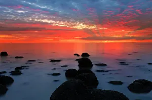 North Norfolk Prints: Midsummer sunset over The Wash