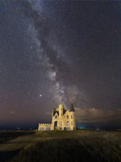 Spiral Galaxy Prints: Milky Way above the castle, Quiberon, Brittany, France, Europe