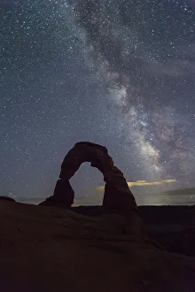 Wilderness Gallery: Milky Way above Delicate Arch, Arches National Park, Moab, Grand County, Utah, United
