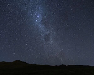 Silhouetted Gallery: The Milky Way at night, Drakensberg Mountains, Royal Natal National Park, KwaZulu-Natal Province