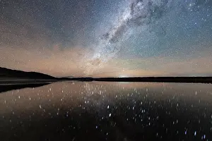 Mirror Prints: Milky Way and stars reflected in a salt pond at Ojos del Mar, Tolar Grande, Argentina