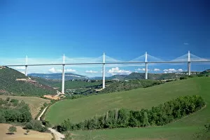 Hill Side Collection: Millau Viaduct, Aveyron, Midi-Pyrenees, France, Europe