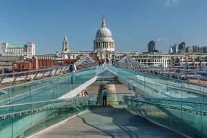Footbridge Prints: Millenium Bridge and St Paul's Cathedral, London, England