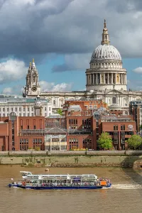 Riverboat Prints: Millenium Bridge and St Paul's Cathedral, London, England