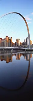 Millennium Bridge Prints: Millennium Bridge and Baltic Arts Centre reflecting in River Tyne, Quayside