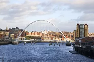 Millennium Bridge Collection: Millennium Bridge and The Baltic from The Swing Bridge, Newcastle upon Tyne