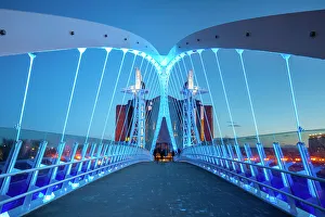 Urban Exploration Prints: Millennium Bridge, footbridge at dusk