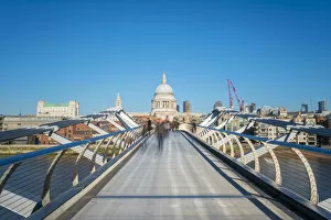 Domed Gallery: Millennium Bridge (London Millennium Footbridge) over River Thames, St