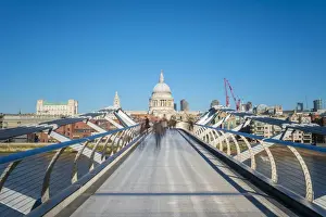 Blurry Prints: Millennium Bridge (London Millennium Footbridge) over River Thames, St