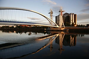 Millennium Bridge Prints: The Millennium Bridge at Salford Quays, Manchester, England, United Kingdom, Europe