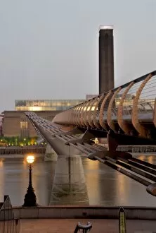 Millennium Bridge Collection: Millennium Bridge and Tate Modern, London, England, United Kingdom, Europe