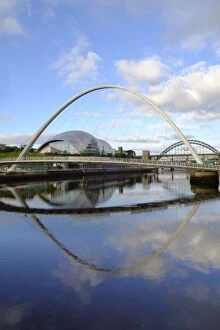 Millennium Bridge Collection: The Millennium Bridge, Tyne Bridge and Sage Gateshead Arts Centre, Gateshead, Newcastle-upon-Tyne