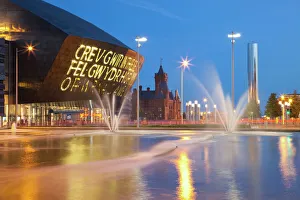 Text Prints: Millennium Centre, Cardiff Bay, Cardiff, South Wales, Wales, United Kingdom, Europe