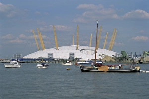 Greenwich Prints: Millennium Dome and the River Thames, Greenwich, London, England, United Kingdom, Europe
