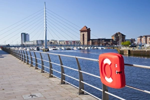 Foot Bridge Prints: Millennium Foot Bridge, SA1 Area, Swansea Marina, Wales, United Kingdom, Europe