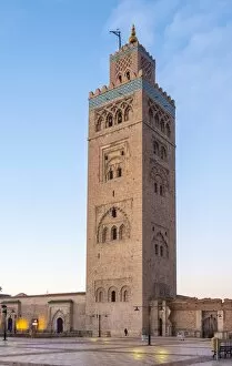 Top Section Gallery: Minaret of the 12th century Koutoubia Mosque at dawn, UNESCO World Heritage Site