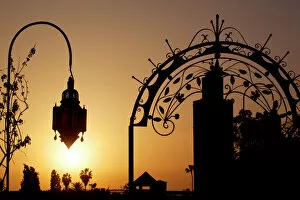 12th Century Gallery: Minaret of the Koutoubia Mosque at sunset, Marrakesh, Morocco, North Africa, Africa
