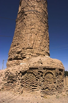 Mussallah Complex Prints: Minaret supported by steel cables