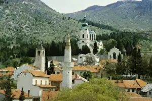 Turkish Prints: Minarets and church towers symbolise religions of former Turkish town, Mostar
