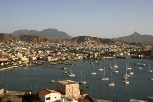 Sao Vicente Prints: Mindelo city and harbour, Sao Vicente, Cape Verde Islands, Atlantic, Africa