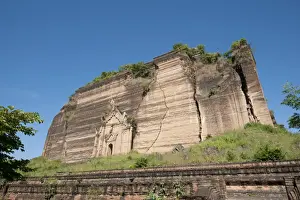 View From Below Prints: Mingun Pahtodawgyi, an incomplete 50 metre high brick construction stupa begun in 1790