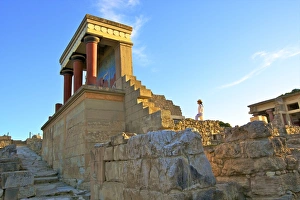 Stone Wall Prints: The Minoan Palace of Knossos, Knossos, Heraklion, Crete, Greek Islands, Greece, Europe