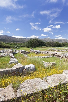 Ancient Greece Prints: Minoian Palace, excavation site, Malia, Heraklion, Crete Island, Crete, Greece