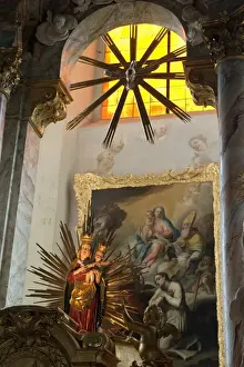 Parish Church Prints: Our Miraculous Lady of Geras, Madonna above altar of Baroque Parish Church