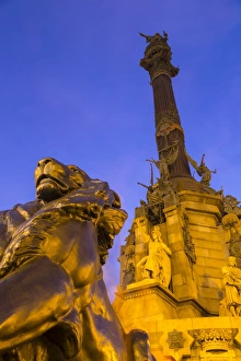 Columbus Monument Prints: Mirador de Colon (Columbus Monument), Barcelona, Catalonia, Spain, Europe