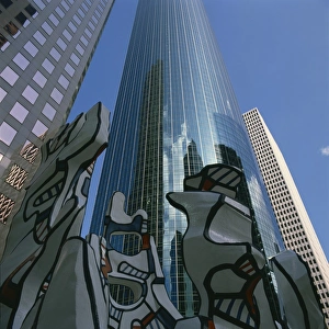 Houston Prints: Miro sculpture with skyscrapers in the background