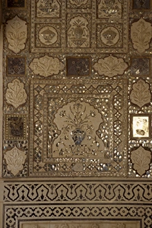 Mirror Work Prints: Mirrorwork in interior of Amber Fort and Palace