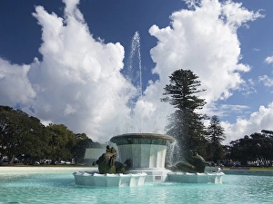 Auckland Prints: The Mission Bay Fountain, Auckland, North Island, New Zealand, Pacific
