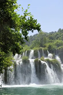 Sibenik Prints: Mist rising from Skradinski buk waterfalls with densely forested surrounds