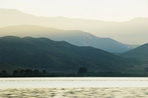 Misty hills on Lake Benmore