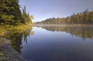 Brushland Prints: Misty morning on Hoe Lake, Boundary Waters Canoe Area Wilderness, Superior National Forest