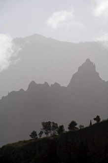 Corda Prints: Misty ridges near Corda, Santo Antao, Cape Verde Islands, Africa