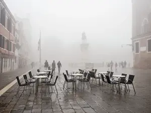 Chairs Prints: A misty winter morning, Piazza dei Santi Giovanni e Paolo