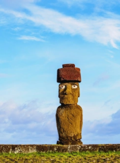 Anthropomorphic Face Prints: Moai in Ahu Ko Te Riku, Tahai Archaeological Complex, Rapa Nui National Park, UNESCO