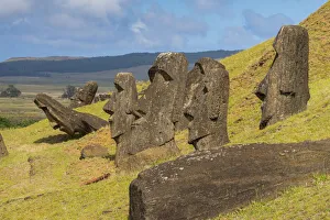 Moai heads of Easter Island, Rapa Nui National Park, UNESCO World Heritage Site