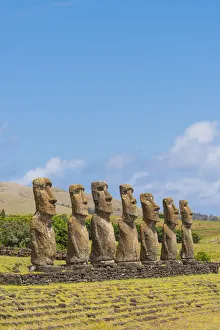 Moai heads of Easter Island, Rapa Nui National Park, UNESCO World Heritage Site